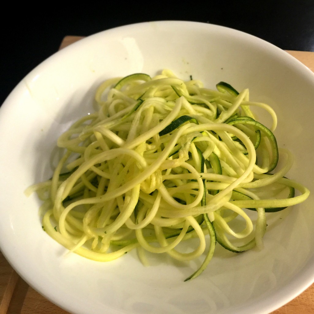 The "Zoodles" made from that half-Zucchini 